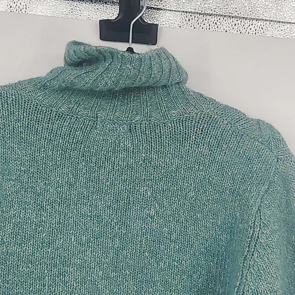 L.L. Bean seafoam green wool cardigan sweater large - Picture 9 of 9
